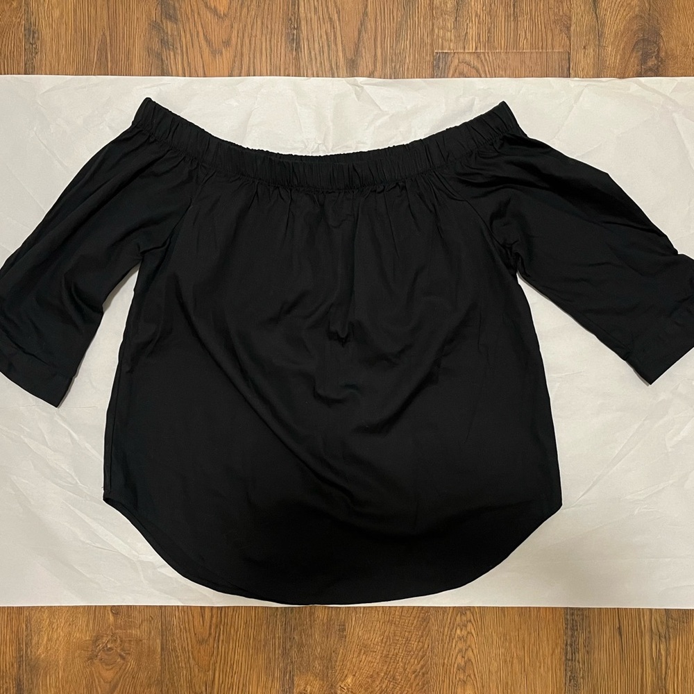 Black off the shoulder top / shirt - 100% cotton